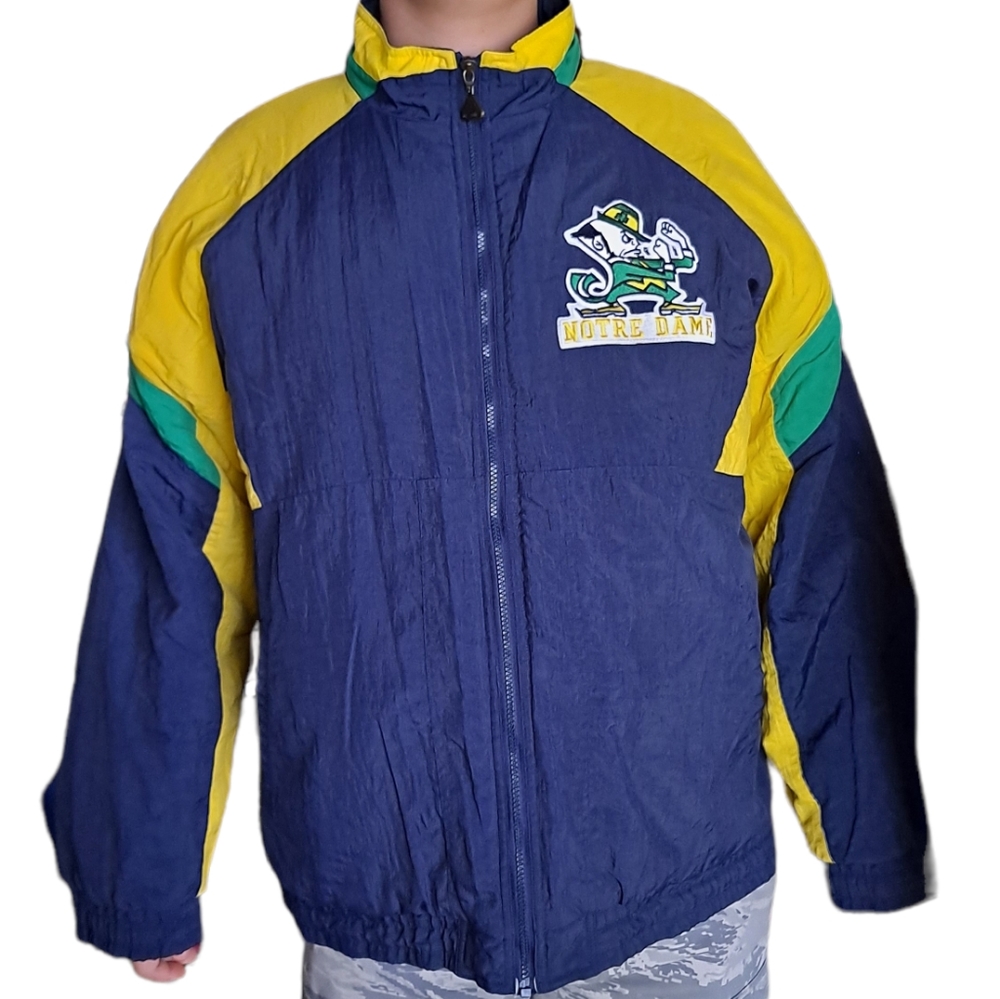 Vintage Varsity Notre Dame Fighting Irish zip up Puffer Jacket